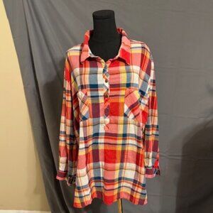 CATHERINE'S Plaid Blouse Size 4X